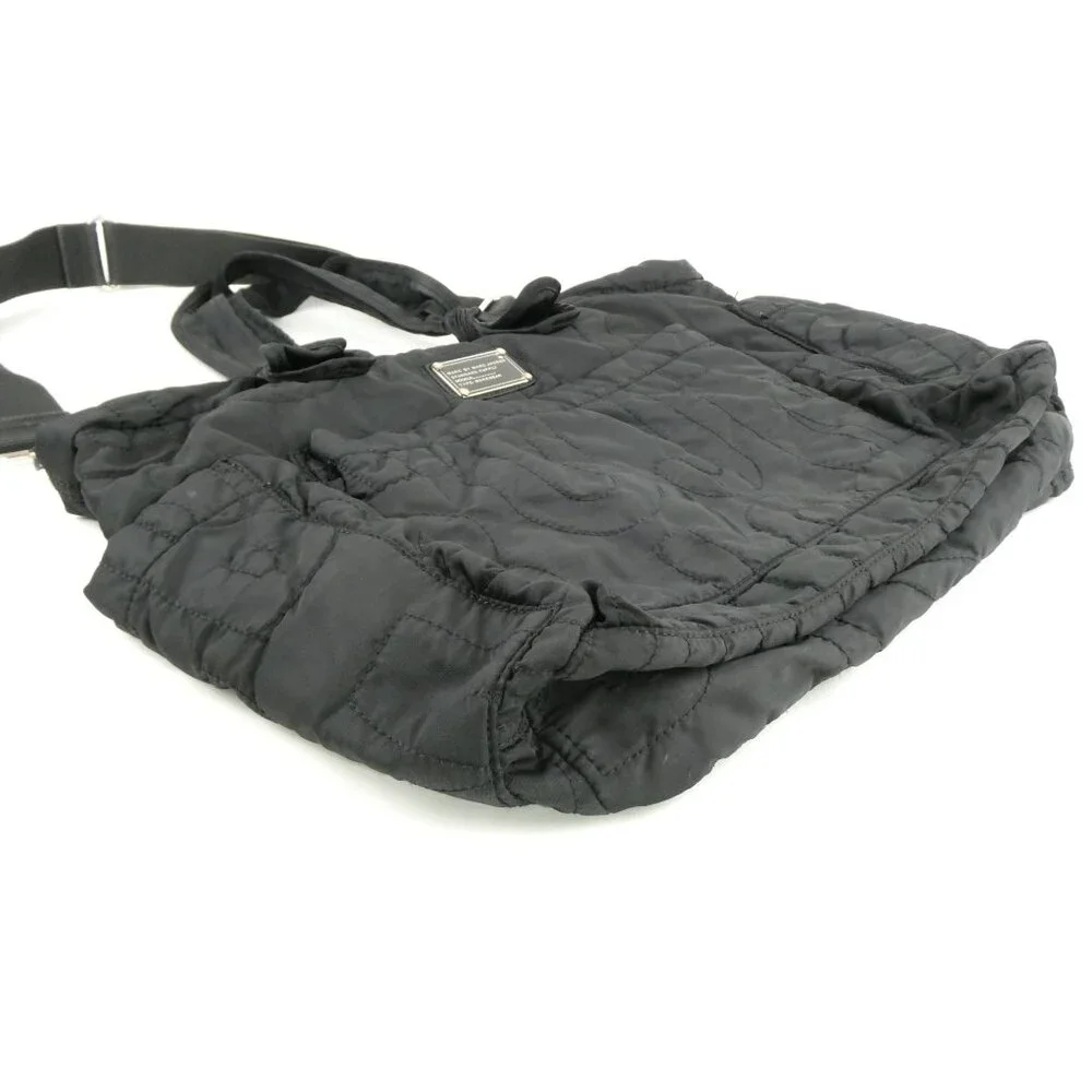 Marc By Marc Jacobs Black Quilted Nylon‎ Tote Bag With Adjustable Strap